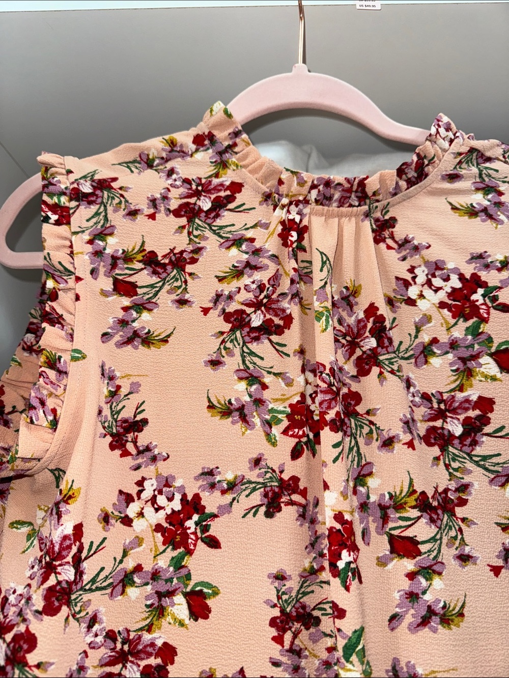 Floral Ruffle-Trim top - Picture 3 of 4
